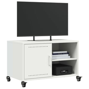 Mobile TV Bianco 68x39x43,5 cm in Acciaio Laminato a Freddo 846673