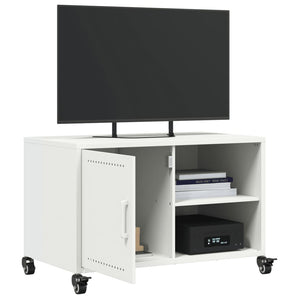 Mobile TV Bianco 68x39x43,5 cm in Acciaio Laminato a Freddo 846673