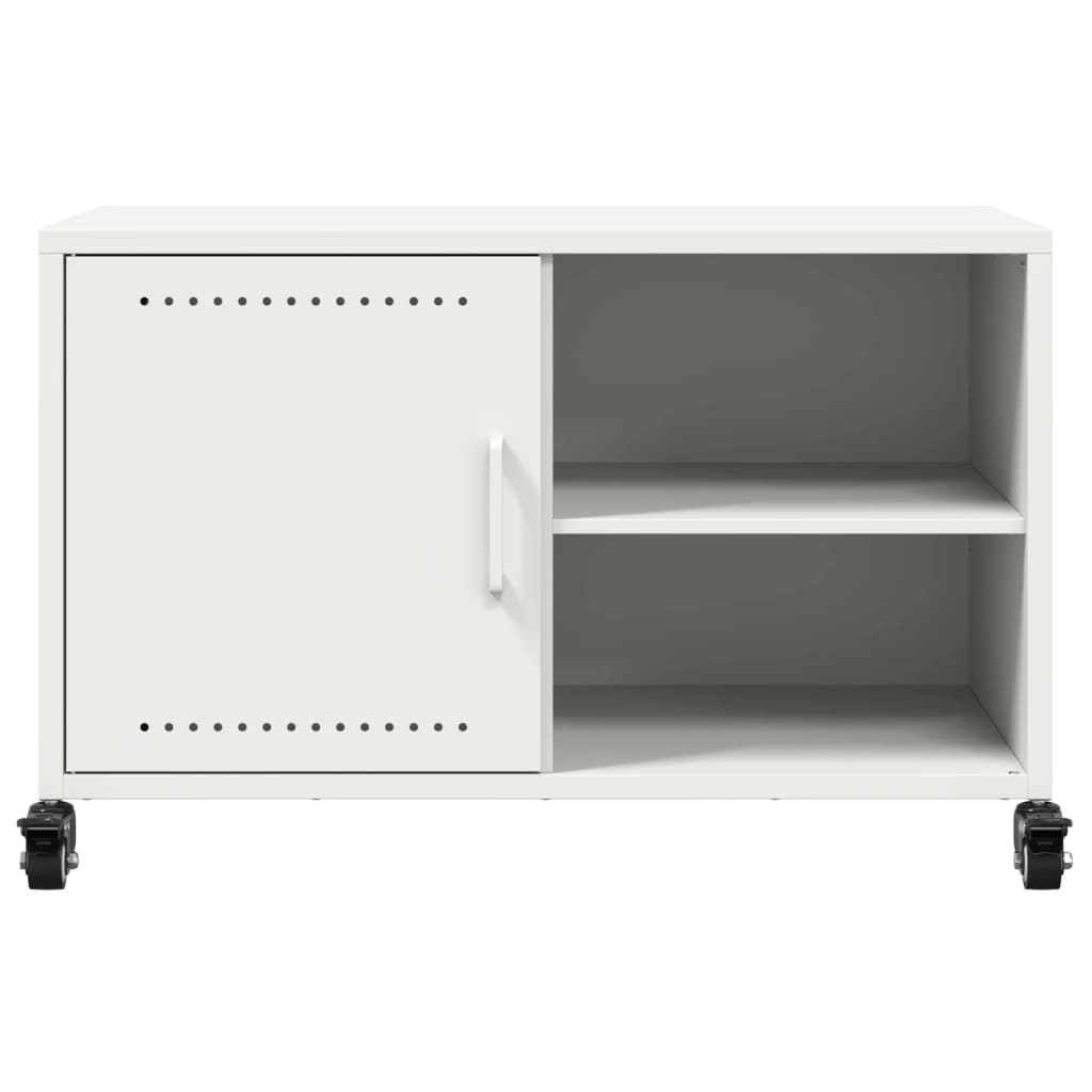 Mobile TV Bianco 68x39x43,5 cm in Acciaio Laminato a Freddo 846673