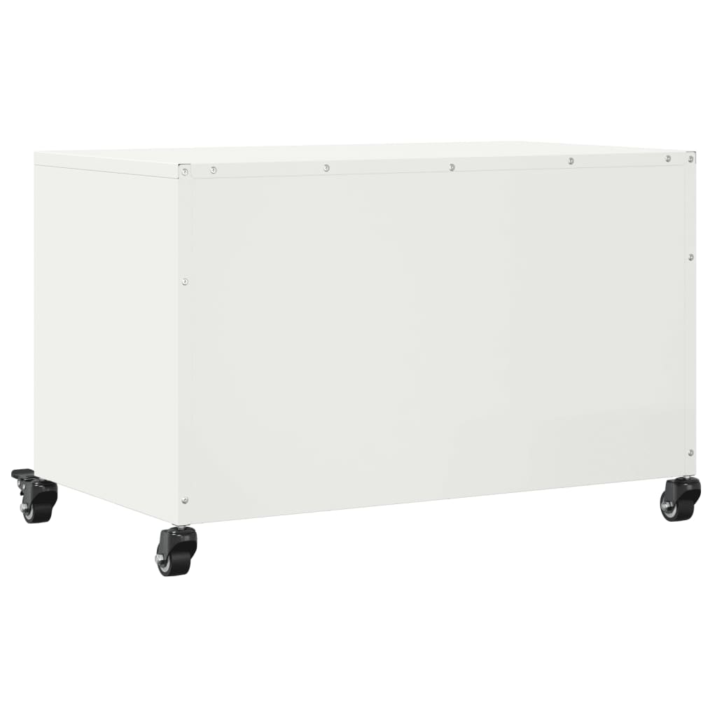 Mobile TV Bianco 68x39x43,5 cm in Acciaio Laminato a Freddo 846673