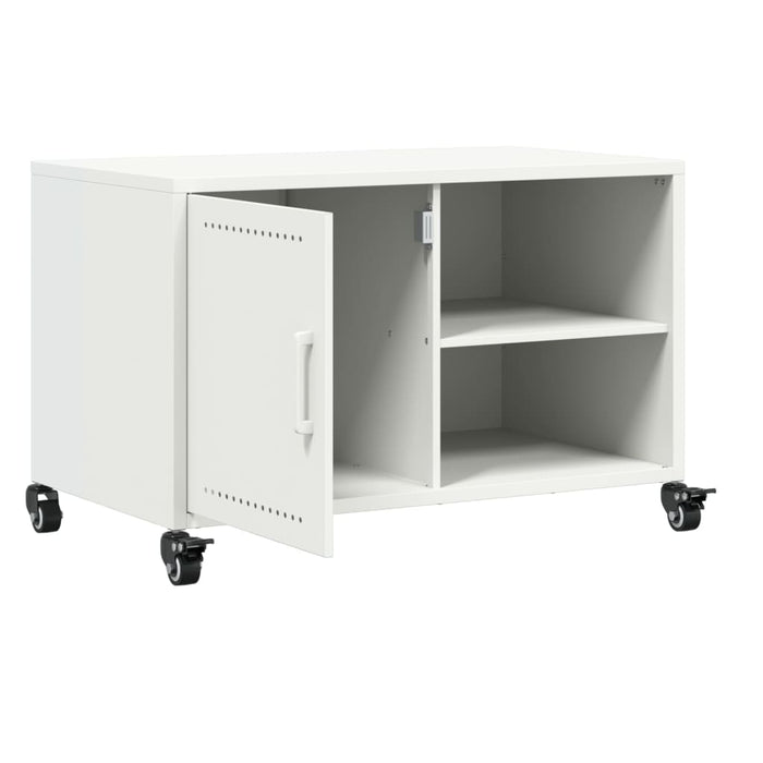 Mobile TV Bianco 68x39x43,5 cm in Acciaio Laminato a Freddo 846673