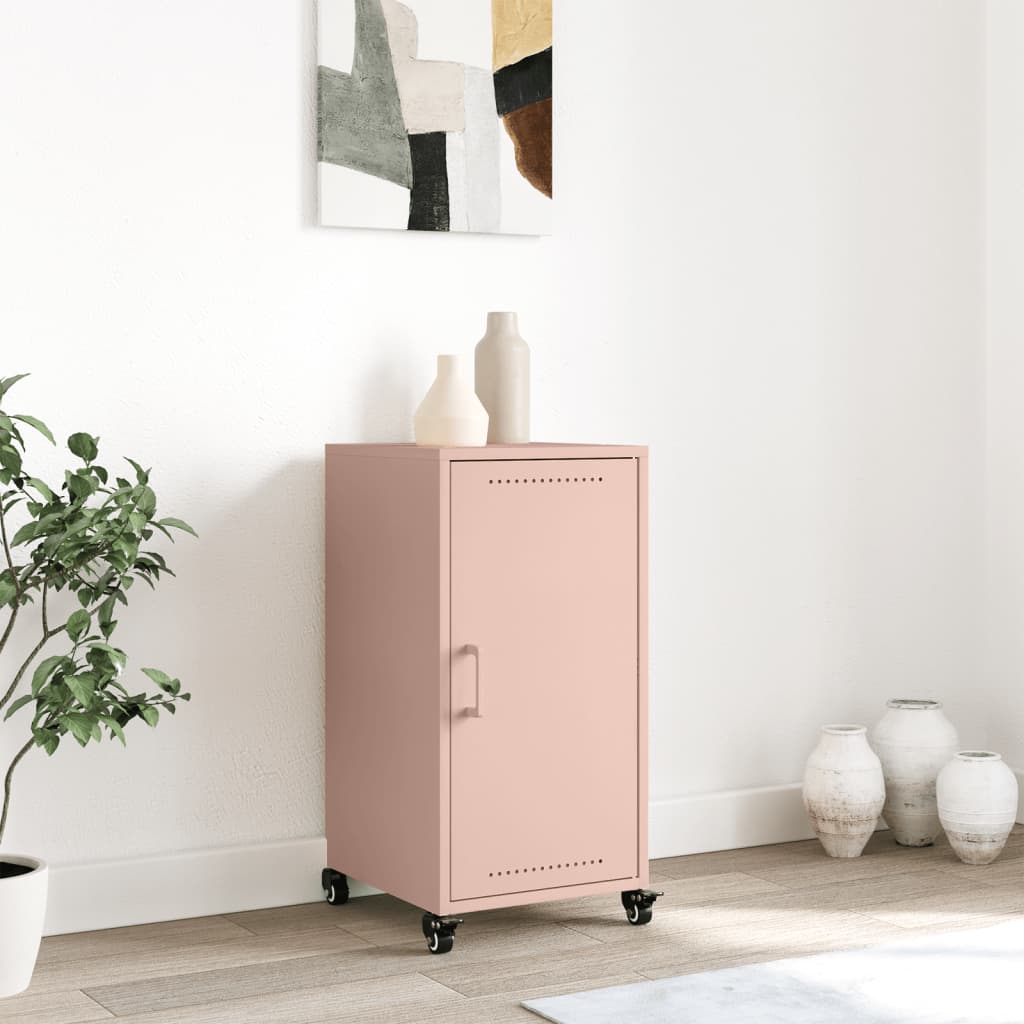 Credenza Rosa 36x39x72 cm in Acciaio Laminato a Freddo 846675