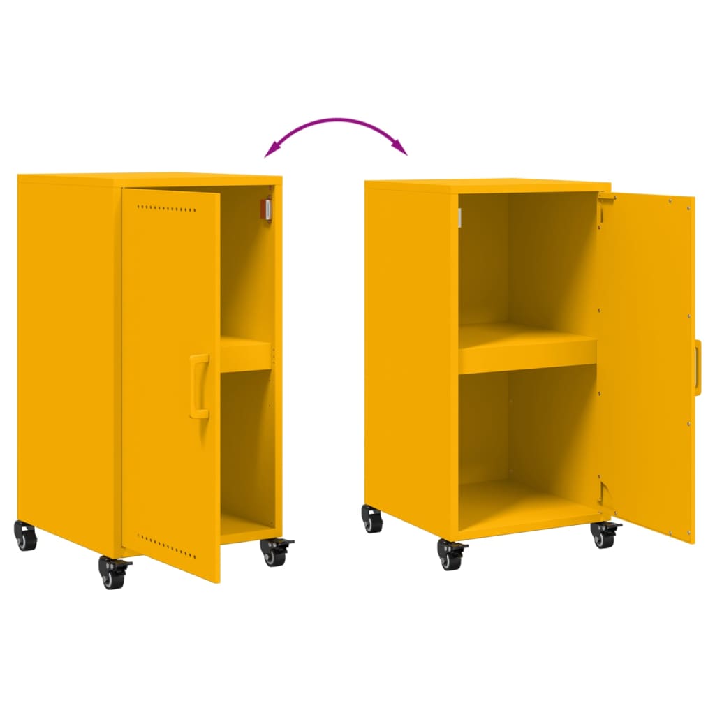 Credenza Giallo Antracite 36x39x72 cm Acciaio Laminato a Freddo 846677