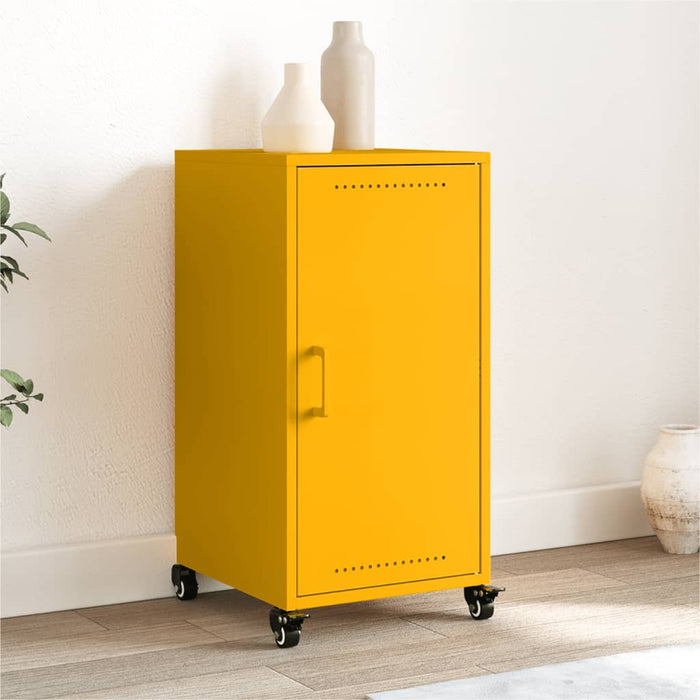 Credenza Giallo Antracite 36x39x72 cm Acciaio Laminato a Freddo 846677