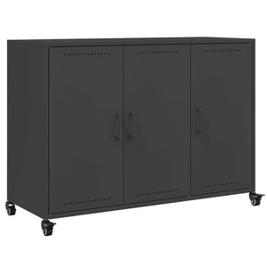 Credenza Nera 100,5x39x72 cm in Acciaio Laminato a Freddo 846680