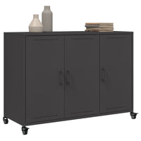 Credenza Nera 100,5x39x72 cm in Acciaio Laminato a Freddo 846680