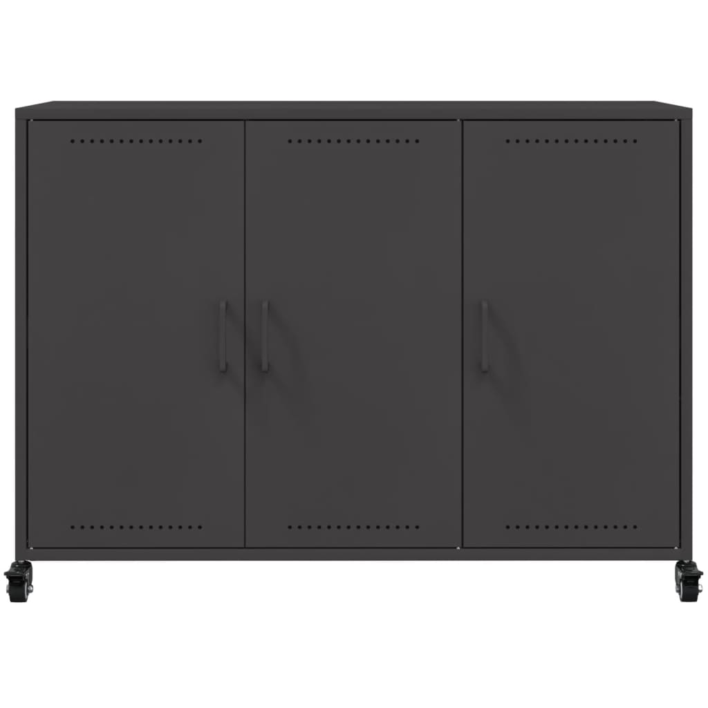 Credenza Nera 100,5x39x72 cm in Acciaio Laminato a Freddo 846680