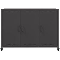 Credenza Nera 100,5x39x72 cm in Acciaio Laminato a Freddo 846680