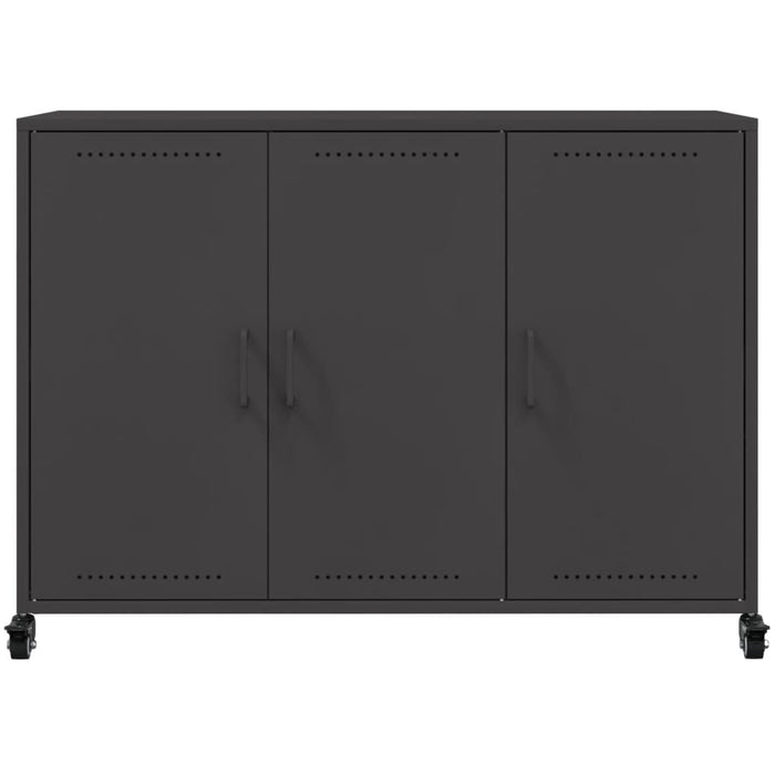 Credenza Nera 100,5x39x72 cm in Acciaio Laminato a Freddo 846680