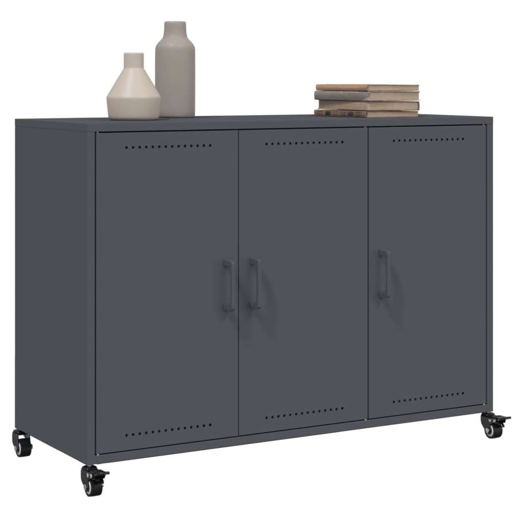 Credenza Antracite 100,5x39x72 cm in Acciaio Laminato a Freddo 846682