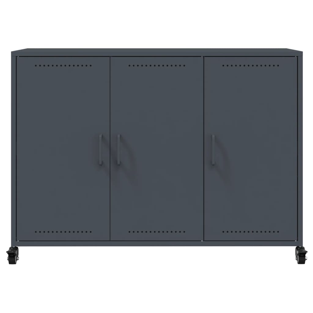 Credenza Antracite 100,5x39x72 cm in Acciaio Laminato a Freddo 846682