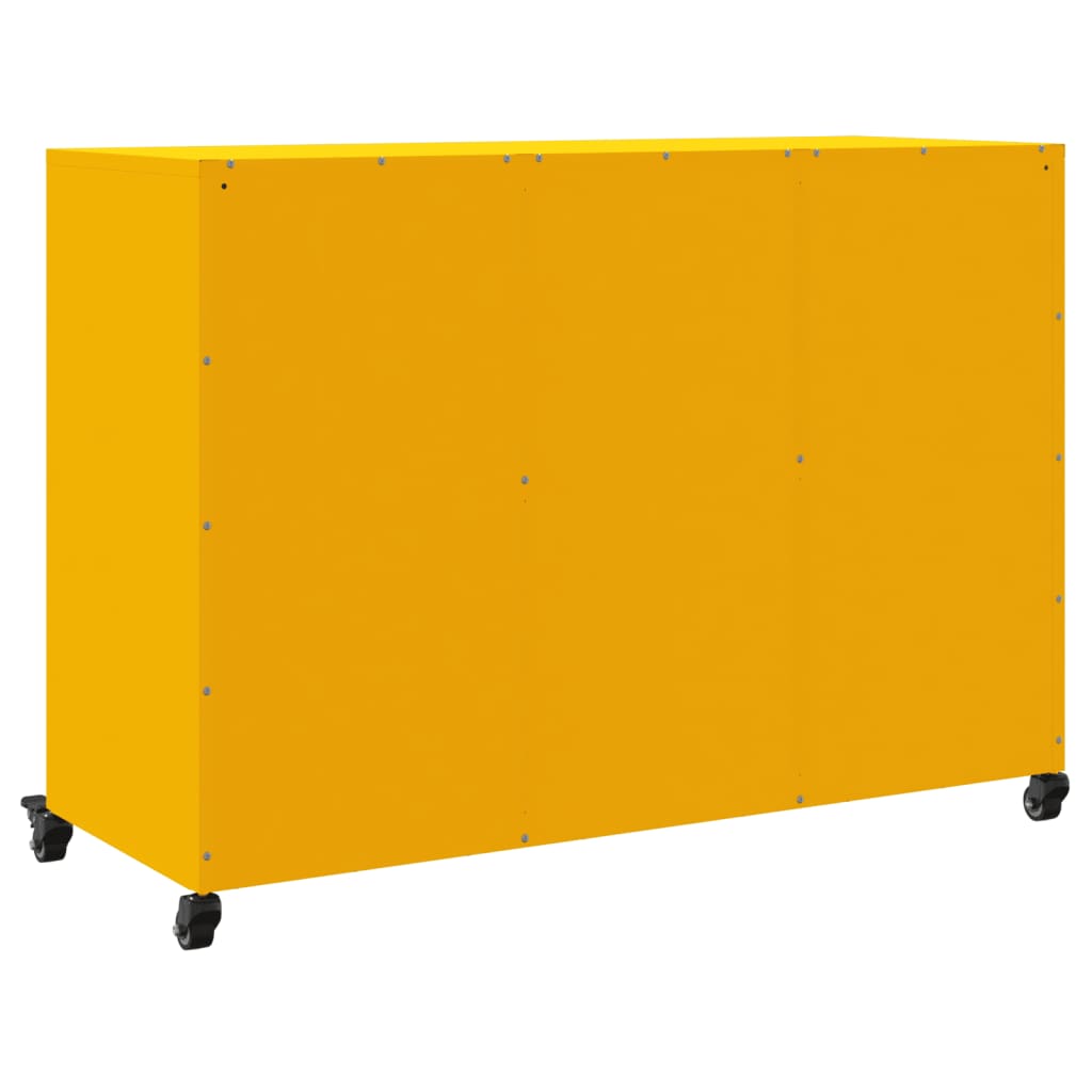 Credenza Giallo Senape 100,5x39x72 cm in Acciaio 846683