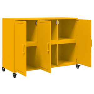 Credenza Giallo Senape 100,5x39x72 cm in Acciaio 846683