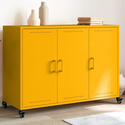 Credenza Giallo Senape 100,5x39x72 cm in Acciaio 846683