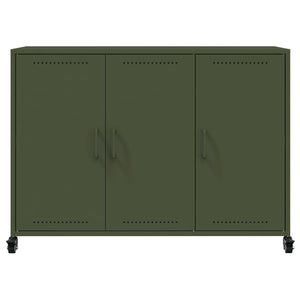 Credenza Verde Oliva 100,5x39x72 cm Acciaio Laminato a Freddo 846684