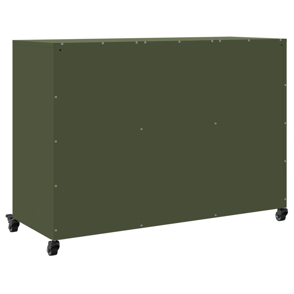 Credenza Verde Oliva 100,5x39x72 cm Acciaio Laminato a Freddo 846684