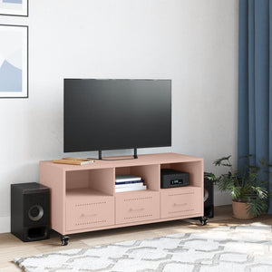 Mobile TV Rosa 100,5x39x43,5 cm in Acciaio Laminato a Freddo 846693