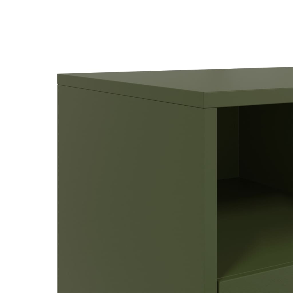 Mobile TV Verde Oliva 100,5x39x43,5cm Acciaio Laminato a Freddo 846696