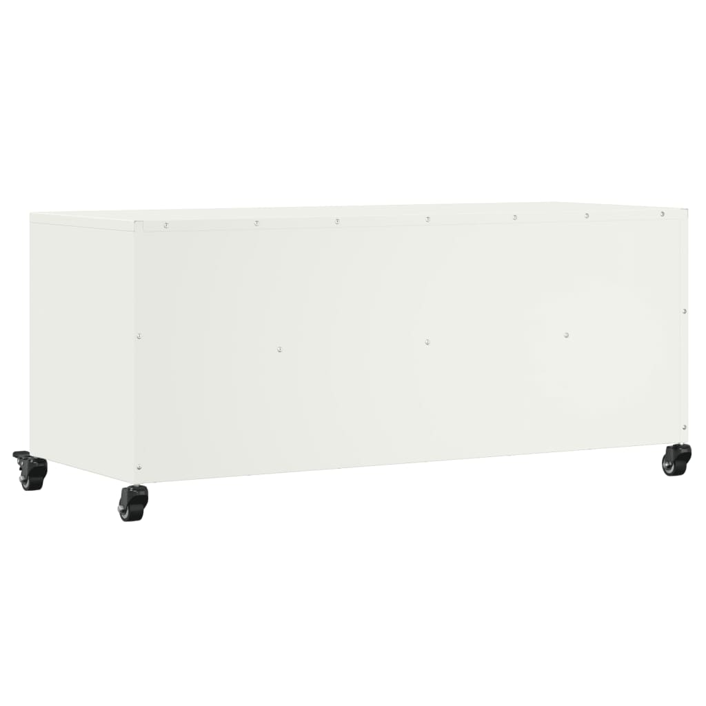 Mobile TV Bianco 100,5x39x43,5 cm in Acciaio Laminato a Freddo 846697