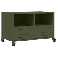 Mobile TV Verde Oliva 68x39x43,5cm in Acciaio Laminato a Freddo 846702