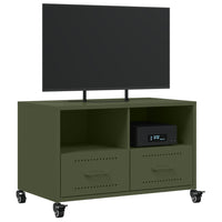 Mobile TV Verde Oliva 68x39x43,5cm in Acciaio Laminato a Freddo 846702