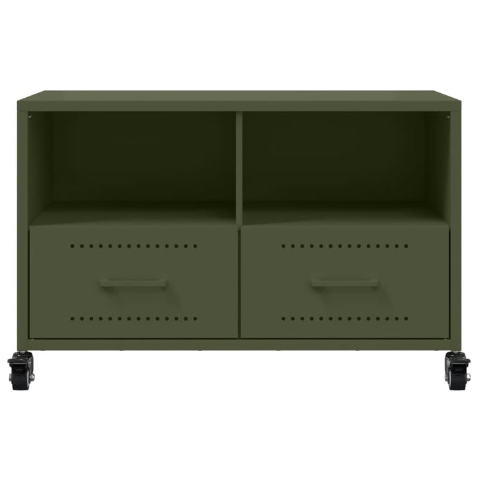 Mobile TV Verde Oliva 68x39x43,5cm in Acciaio Laminato a Freddo 846702