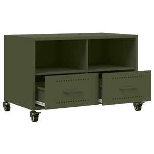 Mobile TV Verde Oliva 68x39x43,5cm in Acciaio Laminato a Freddo 846702