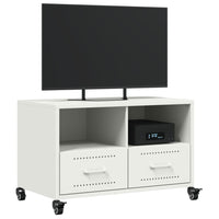 Mobile TV Bianco 68x39x43,5 cm in Acciaio Laminato a Freddo 846703