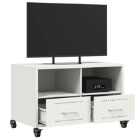 Mobile TV Bianco 68x39x43,5 cm in Acciaio Laminato a Freddo 846703