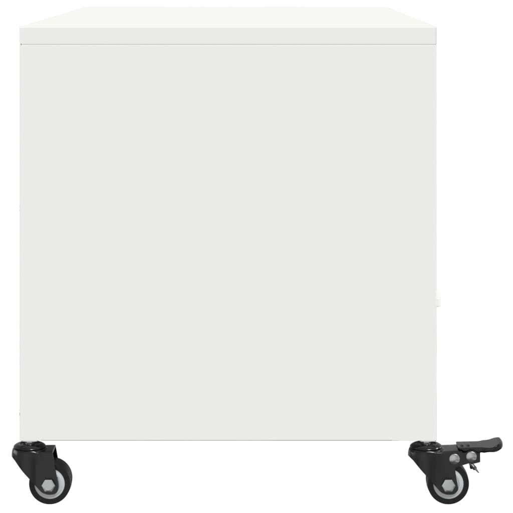 Mobile TV Bianco 68x39x43,5 cm in Acciaio Laminato a Freddo 846703