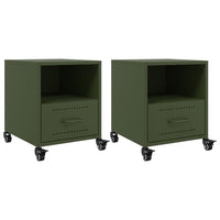 Comodini 2 pz Verde Oliva 36x39x43,5 cm in Acciaio 846713