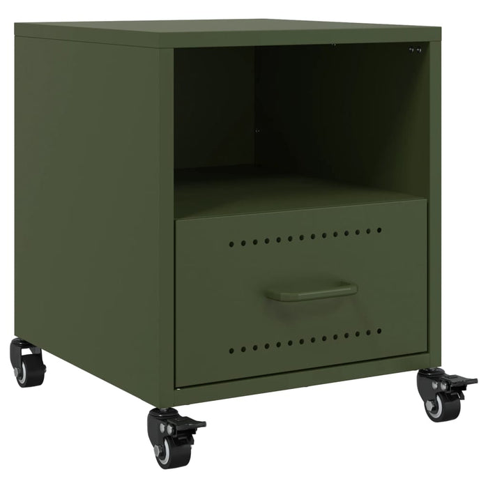 Comodini 2 pz Verde Oliva 36x39x43,5 cm in Acciaio 846713