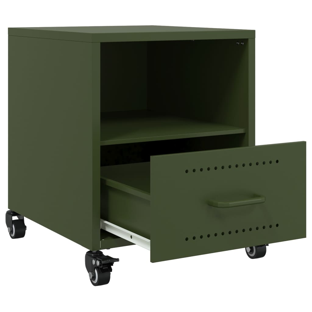 Comodini 2 pz Verde Oliva 36x39x43,5 cm in Acciaio 846713