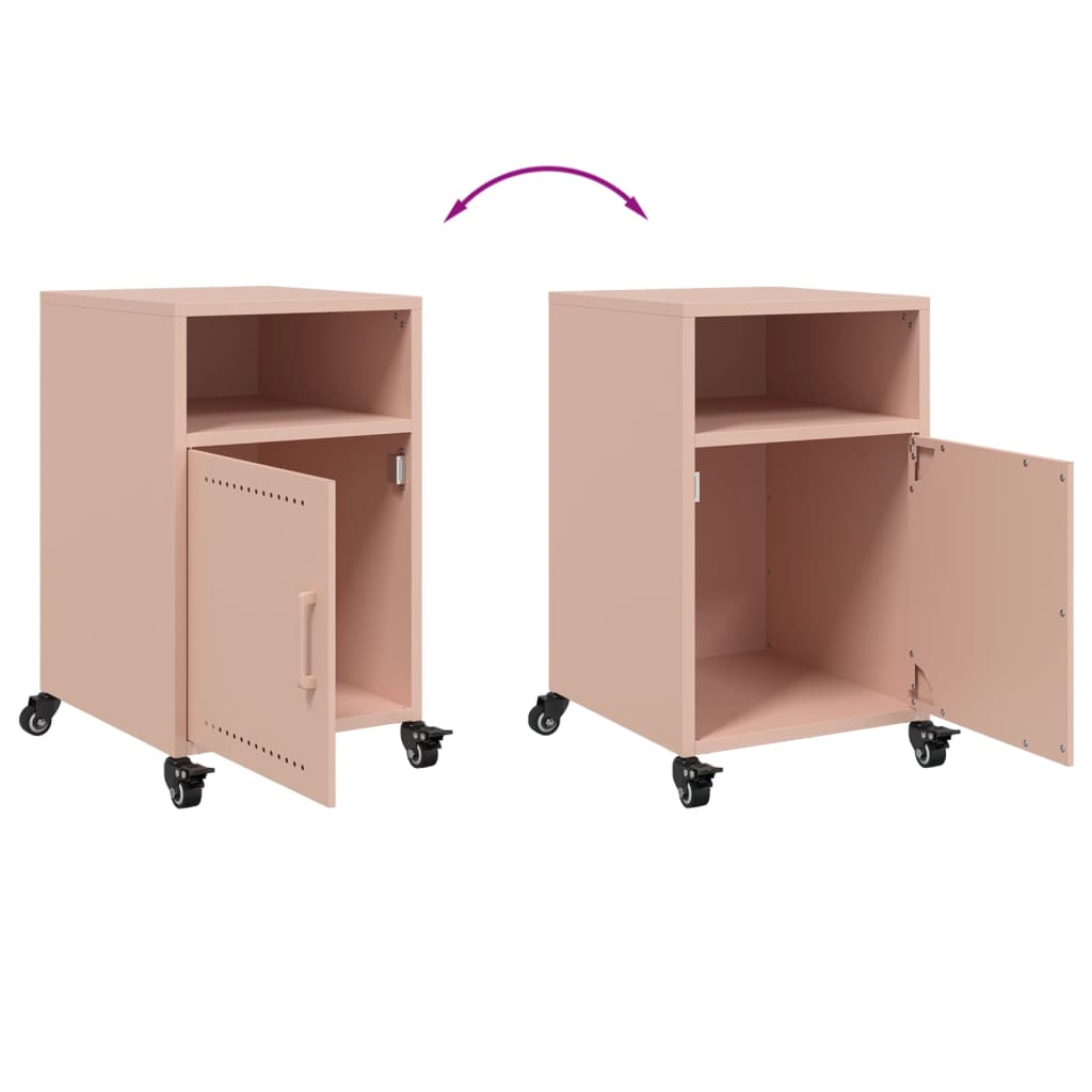 Comodini 2 pz Rosa 36x39x59 cm in Acciaio 846719