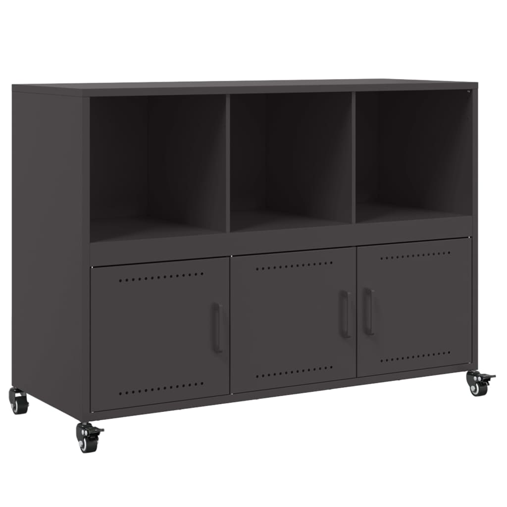 Credenza Nera 100,5x39x72 cm in Acciaio Laminato a Freddo 846734