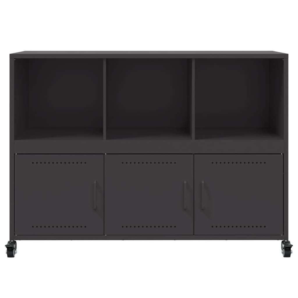 Credenza Nera 100,5x39x72 cm in Acciaio Laminato a Freddo 846734