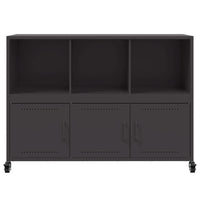 Credenza Nera 100,5x39x72 cm in Acciaio Laminato a Freddo 846734