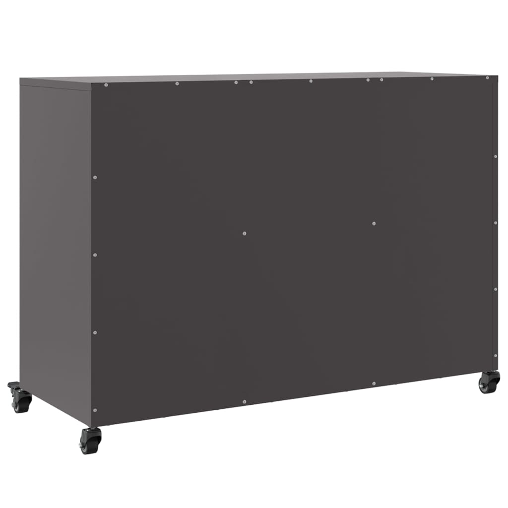 Credenza Nera 100,5x39x72 cm in Acciaio Laminato a Freddo 846734