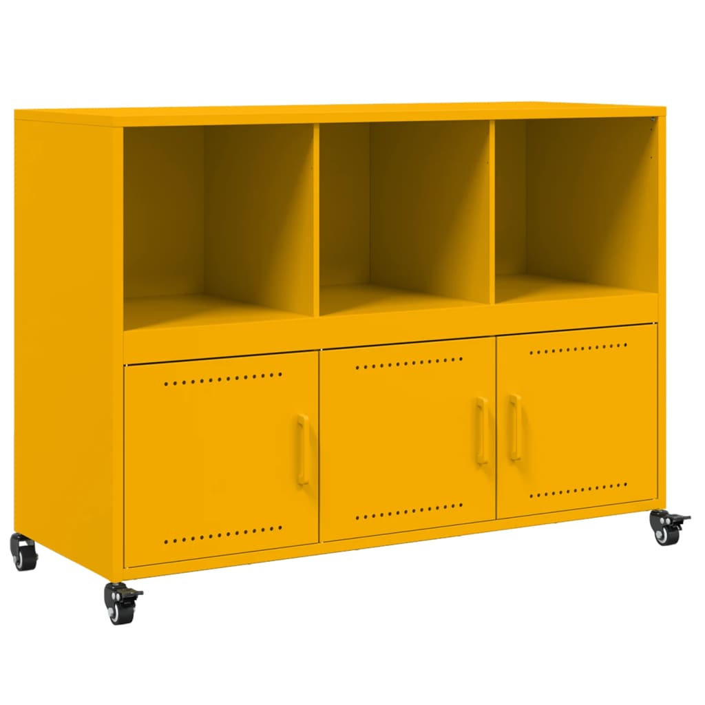 Credenza Giallo Senape 100,5x39x72 cm Acciaio Laminato a Freddo 846737