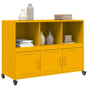 Credenza Giallo Senape 100,5x39x72 cm Acciaio Laminato a Freddo 846737