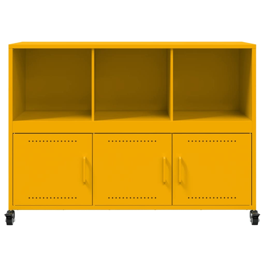 Credenza Giallo Senape 100,5x39x72 cm Acciaio Laminato a Freddo 846737