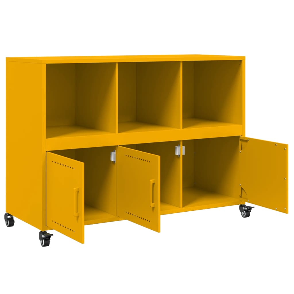 Credenza Giallo Senape 100,5x39x72 cm Acciaio Laminato a Freddo 846737