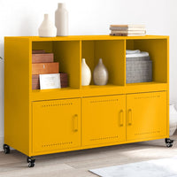 Credenza Giallo Senape 100,5x39x72 cm Acciaio Laminato a Freddo 846737