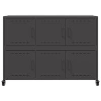 Credenza Nera 100,5x39x72 cm in Acciaio Laminato a Freddo 846740