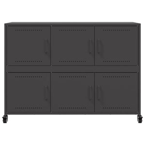 Credenza Nera 100,5x39x72 cm in Acciaio Laminato a Freddo 846740