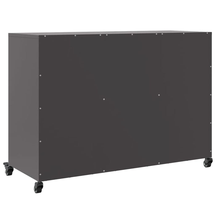 Credenza Nera 100,5x39x72 cm in Acciaio Laminato a Freddo 846740