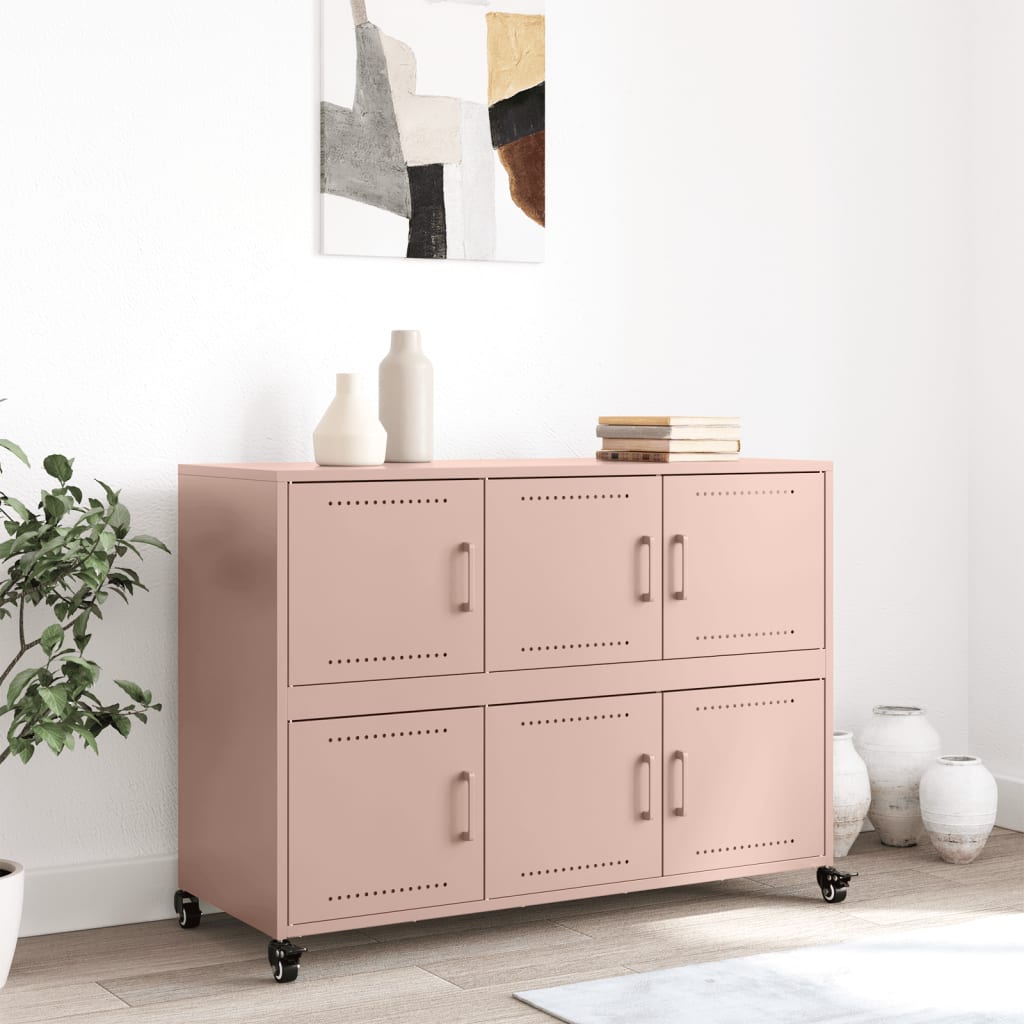 Credenza Rosa 100,5x39x72 cm in Acciaio Laminato a Freddo 846741