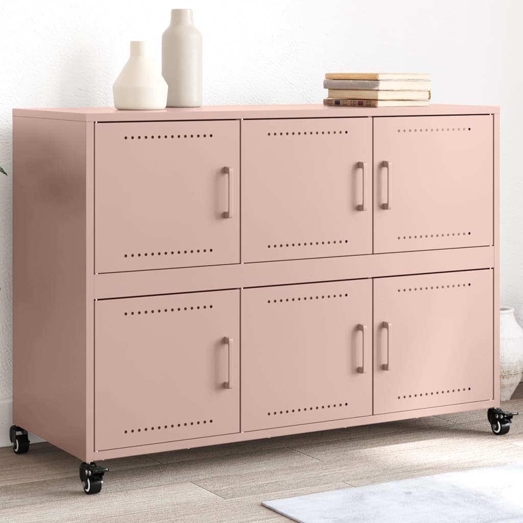 Credenza Rosa 100,5x39x72 cm in Acciaio Laminato a Freddo 846741