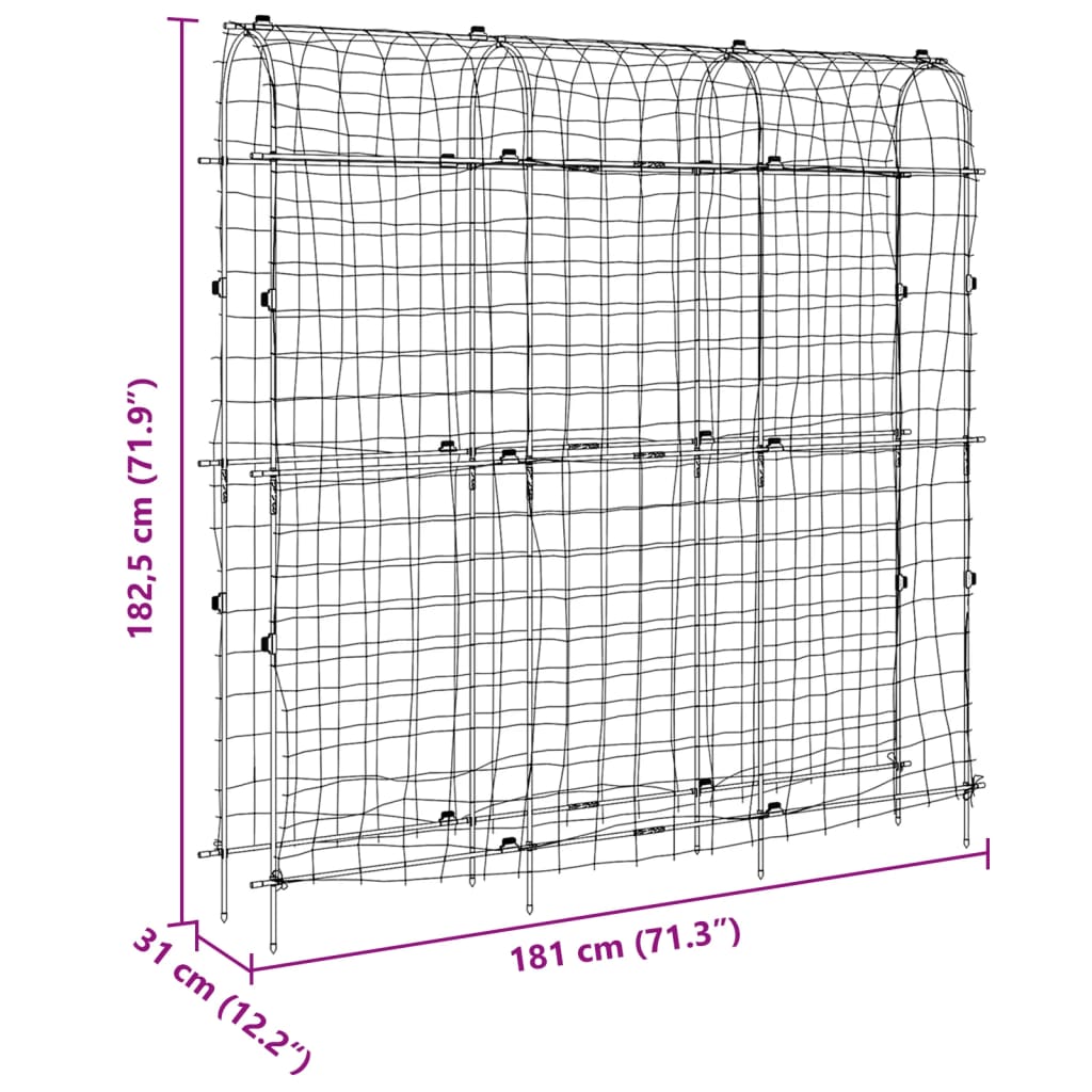 Traliccio Giardino per Rampicanti Telaio U 181x31x182,5 Acciaio 4009282