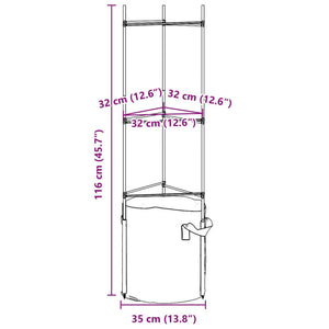 Sostegno Pomodori con Sacchetto Piante 2pz 116 cm Acciaio e PP 4009284